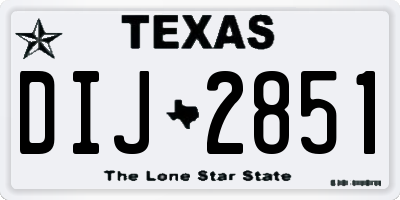 TX license plate DIJ2851