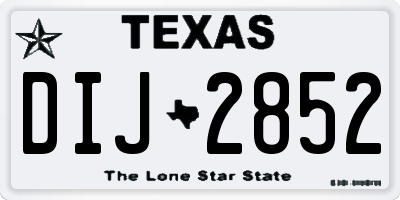 TX license plate DIJ2852