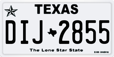 TX license plate DIJ2855
