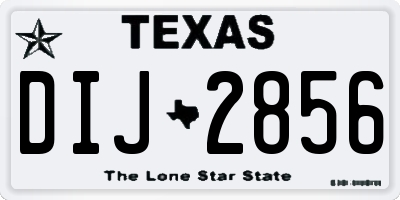 TX license plate DIJ2856