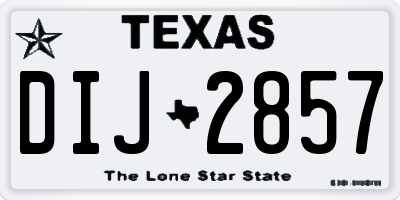 TX license plate DIJ2857