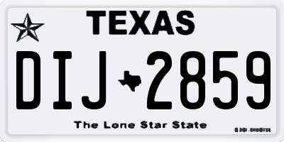 TX license plate DIJ2859