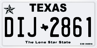 TX license plate DIJ2861