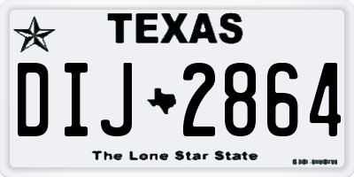 TX license plate DIJ2864