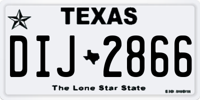 TX license plate DIJ2866