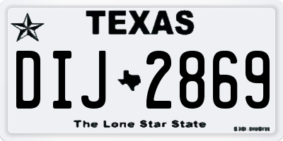 TX license plate DIJ2869