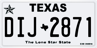 TX license plate DIJ2871