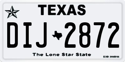 TX license plate DIJ2872