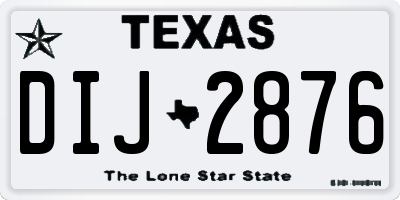 TX license plate DIJ2876