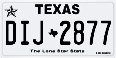 TX license plate DIJ2877