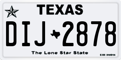 TX license plate DIJ2878