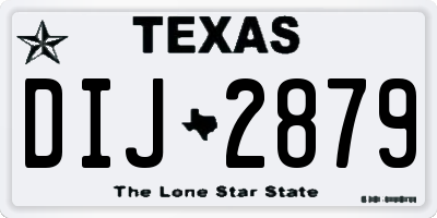 TX license plate DIJ2879