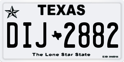 TX license plate DIJ2882