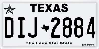 TX license plate DIJ2884