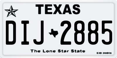 TX license plate DIJ2885