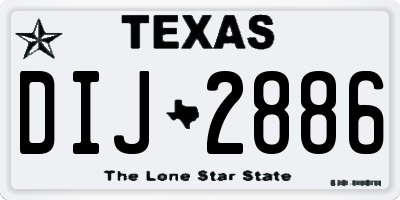 TX license plate DIJ2886