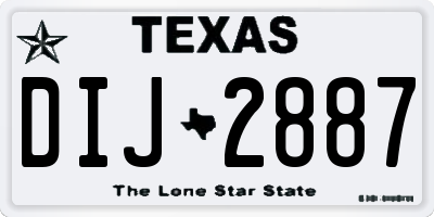 TX license plate DIJ2887