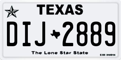 TX license plate DIJ2889