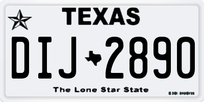 TX license plate DIJ2890
