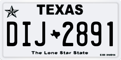 TX license plate DIJ2891