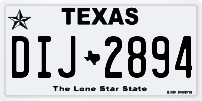 TX license plate DIJ2894