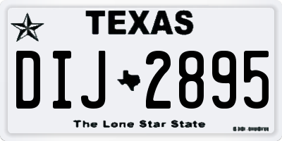 TX license plate DIJ2895