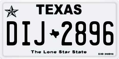 TX license plate DIJ2896