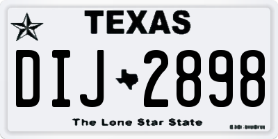 TX license plate DIJ2898
