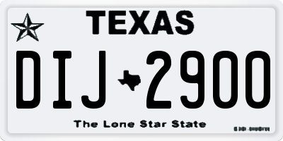 TX license plate DIJ2900