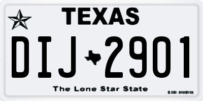 TX license plate DIJ2901