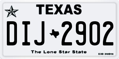 TX license plate DIJ2902