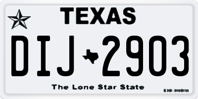 TX license plate DIJ2903