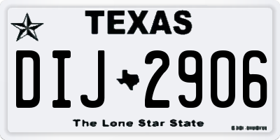 TX license plate DIJ2906