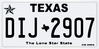 TX license plate DIJ2907
