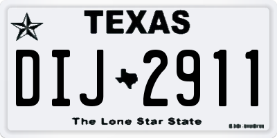 TX license plate DIJ2911