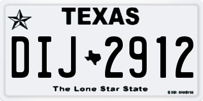 TX license plate DIJ2912