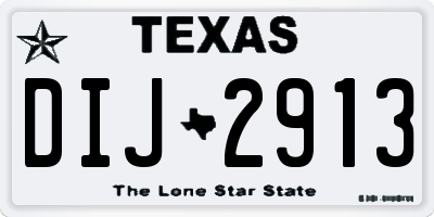 TX license plate DIJ2913