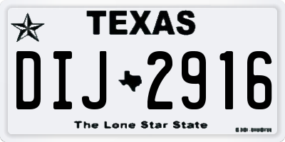 TX license plate DIJ2916