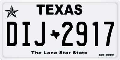 TX license plate DIJ2917