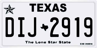 TX license plate DIJ2919