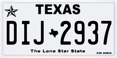 TX license plate DIJ2937