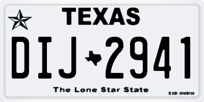TX license plate DIJ2941
