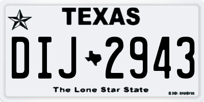 TX license plate DIJ2943