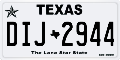 TX license plate DIJ2944