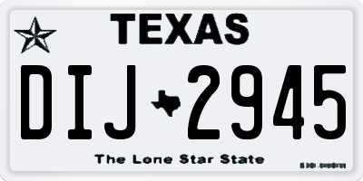 TX license plate DIJ2945