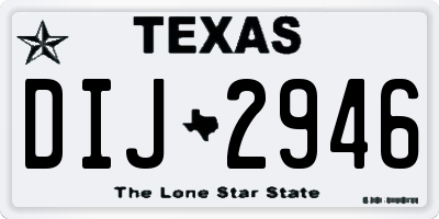 TX license plate DIJ2946