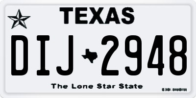 TX license plate DIJ2948