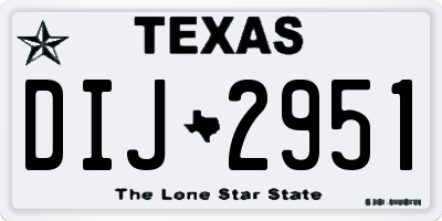 TX license plate DIJ2951