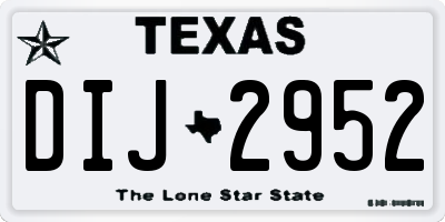 TX license plate DIJ2952