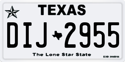 TX license plate DIJ2955